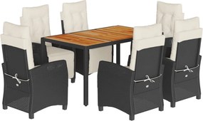 vidaXL Patio Dining Set 6 τμχ. 6-θέσια Black and Cream