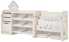 VEVOR  4-Tier Kids Toy Storage with Bookshelf with 10 Movable Plastic Bins