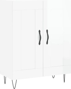 vidaXL Ντουλάπι Γυαλιστερό Λευκό 69,5x34x90 εκ. Επεξεργασμένο Ξύλο