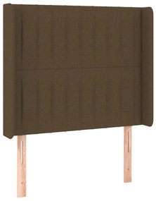 vidaXL Κρεβάτι Boxspring με Στρώμα &amp; LED Σκ.Καφέ 100x200 εκ Υφασμάτινο
