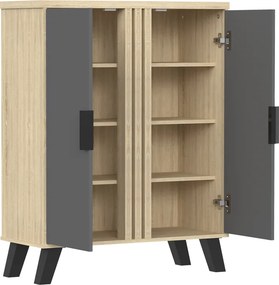 Παπουτσοθήκη-ντουλάπι Shoby pakoworld ανθρακί-sonoma 70.5x30x91εκ