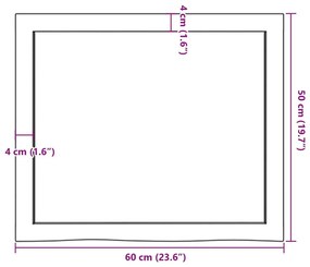 Πάγκος Μπάνιου 60 x 50 x (2-4) εκ. από Ακατέργαστο Μασίφ Ξύλο - Καφέ