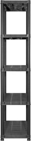 vidaXL Ραφιέρα Αποθήκευσης 5 Επιπέδων Μαύρη 284x38x170 εκ. Πλαστική