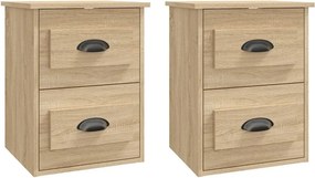 vidaXL Κομοδίνα Επιτοίχια 2 τεμ. Sonoma Δρυς 41,5x36x53 εκ.