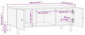 ΤΡΑΠΕΖΑΚΙ ΣΑΛΟΝΙΟΥ ΜΑΥΡΟ 100X54X40 ΕΚ. ΑΠΟ ΜΑΣΙΦ ΞΥΛΟ ΜΑΝΓΚΟ 356831