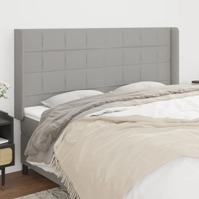 Κεφαλάρι με Πτερύγια Ανοιχτό Γκρι 163x16x118/128 εκ. Υφασμάτινο 3119586