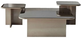 Τραπέζια Σαλονιού Jazz (Σετ 3Τμχ) 552NOS1478 80x80x30/40x40x35/40x40x40cm Bronze