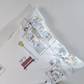 Μαξιλαροθήκες Παιδικές ΣΧ.117 Σετ 2τμχ Με Φάσα Multi Down Town 52X75 100% Cotton Satin