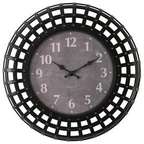 Ρολοϊ τοίχου FL2251 Fylliana Στρόγγυλο Μεταλλικό Μαύρο -Γκρί Φ50x6εκ.