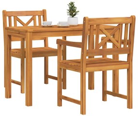 vidaXL Σέτ φαγητού για κήπο 3 pcs Καφέ Μασίφ ξύλο ακακίας
