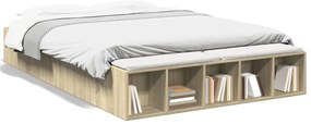 vidaXL Πλαίσιο Κρεβατιού Sonoma Δρυς 160x200 εκ. Επεξεργασμένο Ξύλο