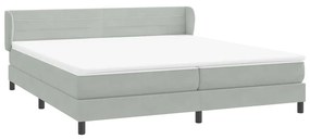 vidaXL Box Spring κρεβάτι με στρώματα ανοιχτό γκρι 180x210 cm Velvet