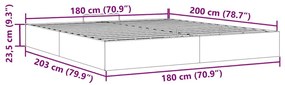 Οθωμανικό πλαίσιο κρεβατιού χωρίς στρώμα Κρέμα 180x200cm Ύφασμα - Κρεμ