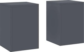 vidaXL Βάση φυτών 2 pcs Ανθρακί 24 x 24 x 35 εκ. Ατσάλι