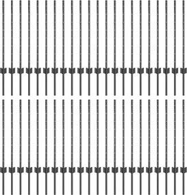 vidaXL Ενσωματωμένος Πόλος Φράχτη 44 pcs Γκρι 120 cm