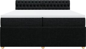 vidaXL Κρεβάτι Boxspring με Στρώμα Μαύρο 200x200 εκ. Υφασμάτινο