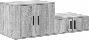 vidaXL Ντουλάπι αποθήκευσης 2 pcs Γκρίζο Σονομα 127 x 41 x 40 εκ