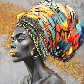 Πίνακας σε καμβά Africana I 3D Inart 100x3x100εκ