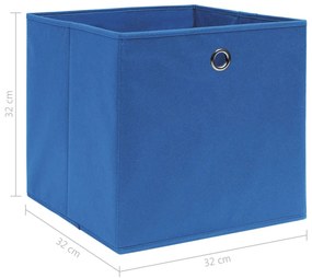 Κουτιά Αποθήκευσης 10 τεμ. Μπλε 32 x 32 x 32 εκ. Υφασμάτινα - Μπλε