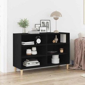 vidaXL Πλαϊνό Γραφείο Μαύρο Δρυς 103,5x35x70 εκ. Συνθετικό Ξύλο