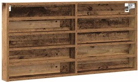 vidaXL Βιτρίνα Επιτοίχιο Παλιό ξύλο 100 x 8,5 x 50 cm