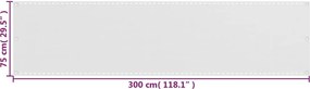 vidaXL Διαχωριστικό Βεράντας Λευκό 75 x 300 εκ. από HDPE