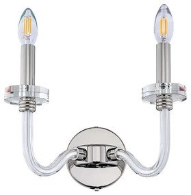 Φωτιστικό Τοίχου - Απλίκα Hampton 8155 2x40W E14 Silver-Clear Nowodvorski Metal, Glass