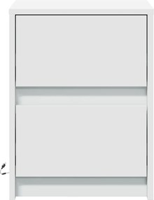 vidaXL Κομοδίνα με Φώτα LED 2 τεμ. Λευκά από Επεξεργασμένο Ξύλο