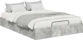 vidaXL Κρεβάτι Οθωμανικού Τύπου Σκυρόχρωμο Γκρι 120 x 190 cm