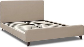 Κρεβάτι Ovelia Megapap υφασμάτινο χρώμα μπεζ 160x200εκ.