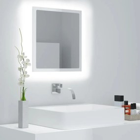 Καθρέφτης Μπάνιου με LED Γυαλ. Λευκό 40x8,5x37 εκ. Ακρυλικός