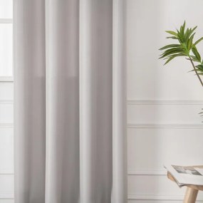 Beauty Home Κουρτίνα μεσαίας σκίασης με 8 μεταλλικούς κρίκους Effect Art 8443 140x270 Ασημί