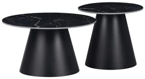 Βοηθητικά τραπέζια Fabrin Inart μαύρο μαρμάρου sintered stone-μαύρο μέταλλο 029-000314 029-000314 Μαύρο