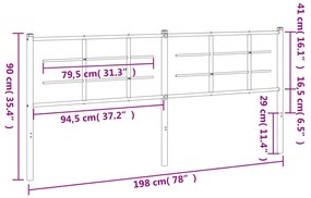 vidaXL Κεφαλάρι Λευκό 193 εκ. Μεταλλικό