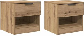 vidaXL Ντουλάπι κρεβατιού 2 pcs Artisan Oak 40 x 39 x 40 εκ.