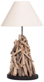 Επιτραπέζιο φωτιστικό Twiggy driftwood &amp; λευκό καπέλο Φ25x55Υ εκ.