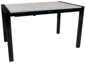 Τραπέζι Επεκτεινόμενο Silva 974NMB1738 120/187x74x75cm Stone Effect Grey-Black Μοριοσανίδα, Μέταλλο