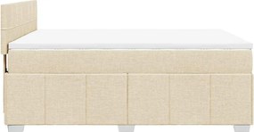 vidaXL Κρεβάτι Boxspring με Στρώμα Κρεμ 140x190 εκ. Υφασμάτινο