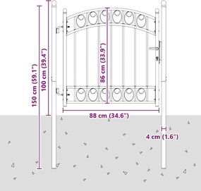 vidaXL Πόρτες περίφραξης EMMEN 104 x 86 cm Κλειδώσιμο