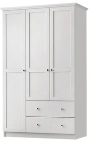 Megapap Ντουλάπα Ρούχων Emily Τρίφυλλη Λευκό 105x50x210εκ.