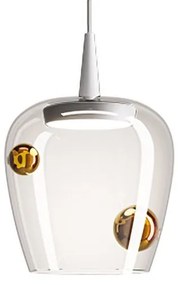 Κρεμαστό Φωτιστικό Οροφής LED 8W Λευκή Βάση IP40 Φ18cm 2700K Dimmable Bilia Zafferano-LBA3014-Μπρονζέ LBA3014