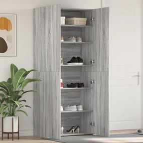 vidaXL Ντουλάπα Παπουτσιών Γκρι Σονόμα 80x35,5x180 εκ Επεξεργασμένο Ξύλο