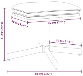 vidaXL Υποπόδιο Καφέ 60x60x36 εκ. Βελούδινο