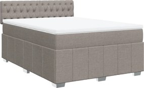 vidaXL Κρεβάτι Boxspring με Στρώμα Taupe 140x190 εκ. Υφασμάτινο