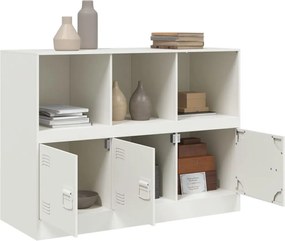 vidaXL Μπουφές Λευκός 99x39x73 εκ. από Ατσάλι