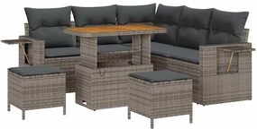 vidaXL Σετ Καναπέ Κήπου 8 pcs Γκρι συνθετικό ρατάν
