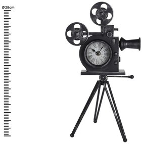 Eπιτραπέζιο ρολόι film camera model C37568420 Mεταλλικό μαύρο antique φινίρισμα, 29x30x53cm