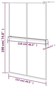 ΔΙΑΧΩΡΙΣΤΙΚΟ ΝΤΟΥΣ ΜΕ ΡΑΦΙ ΜΑΥΡΟ 118X190 ΕΚ ΓΥΑΛΙ ESG&amp;ΑΛΟΥΜΙΝΙΟ 3185489