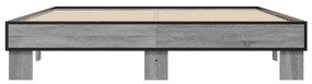 vidaXL Πλαίσιο Κρεβατιού Γκρι Sonoma 150x200 εκ. Επεξ. Ξύλο &amp; Μέταλλο