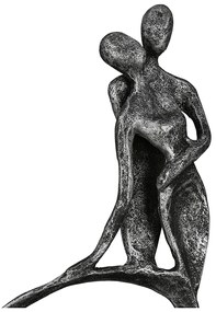 Γλυπτό Καρδιά &#039;Stand by Me&#039; Ζευγάρι Μοτίβο Σιδερένιο Ανθρακί/Ασημί 5x11x23cm